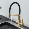 Brushed Gold Kitchen Tap Filtered Water Dual Spout Purification Feature Kitchen Tap 360 Rotation Water Crane For Kitchen