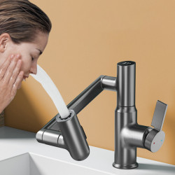 Kitchen Taps Refined Copper Thickening Intelligence Digital Display Pull Tap 360 Rotating Tap Three Water Outlet Modes