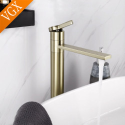 Bathroom Taps High Basin Mixer Sink Tall Tap Gourmet Washbasin Taps Water Tap Hot Cold 360° Tapware Crane Brass Black