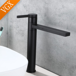 Bathroom Taps High Basin Mixer Sink Tall Tap Gourmet Washbasin Taps Water Tap Hot Cold 360° Tapware Crane Brass Black