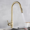 Nickle Gold Kitchen Taps Stainless Steel Pull Down Stream Sprayer Deck Mount Water Sink Taps Black Brushed